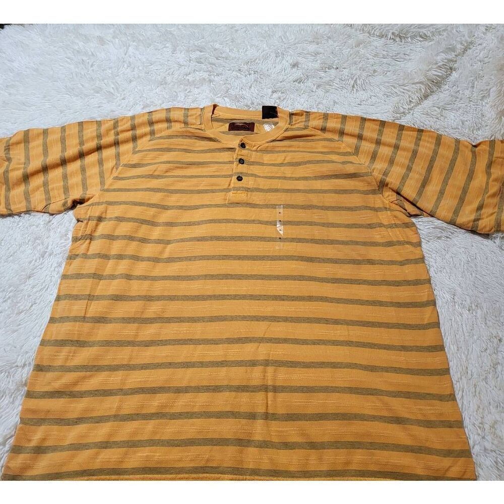 Striped Yellow and Gray Short Sleeve Men's Tee